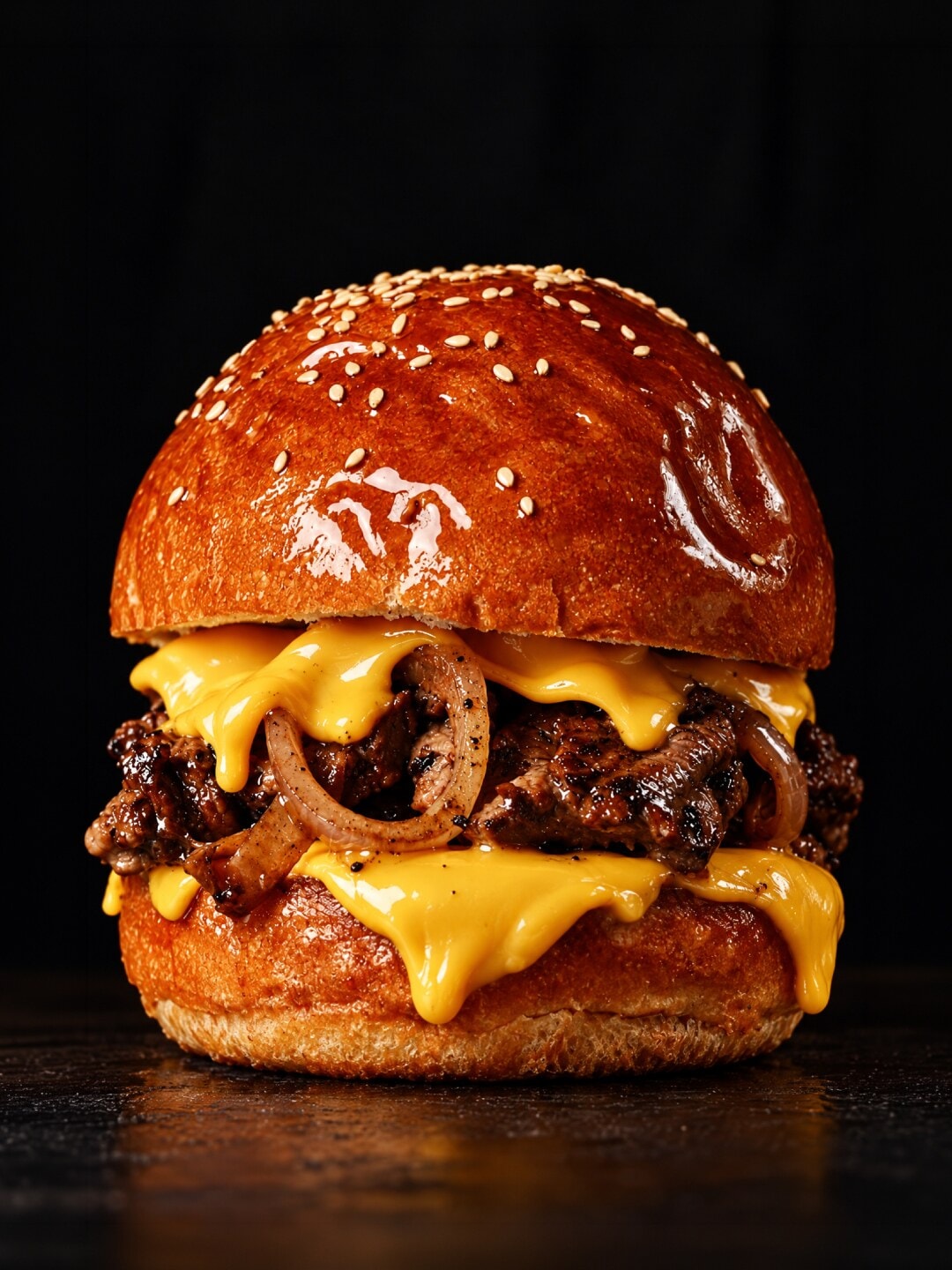 Close up of burger